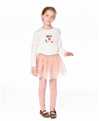 Toddler Girls Cotton Long Sleeve T-Shirt Off-White with Hot Chocolate - Toddler|Child