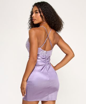 Juniors' Sequined Shiny-Knit Bodycon Dress