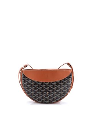 Hirondelle Shoulder Bag Coated Canvas and Leather
