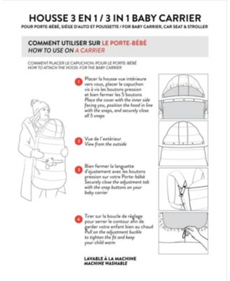 Baby Unisex 3-In-1 Multifunction Cover for Car Seat, Stroller, and Baby Carrier In Off-White - Baby