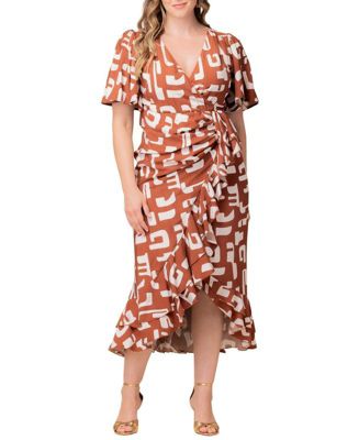 Plus Size Alexandra Ruffle Faux Wrap Gown