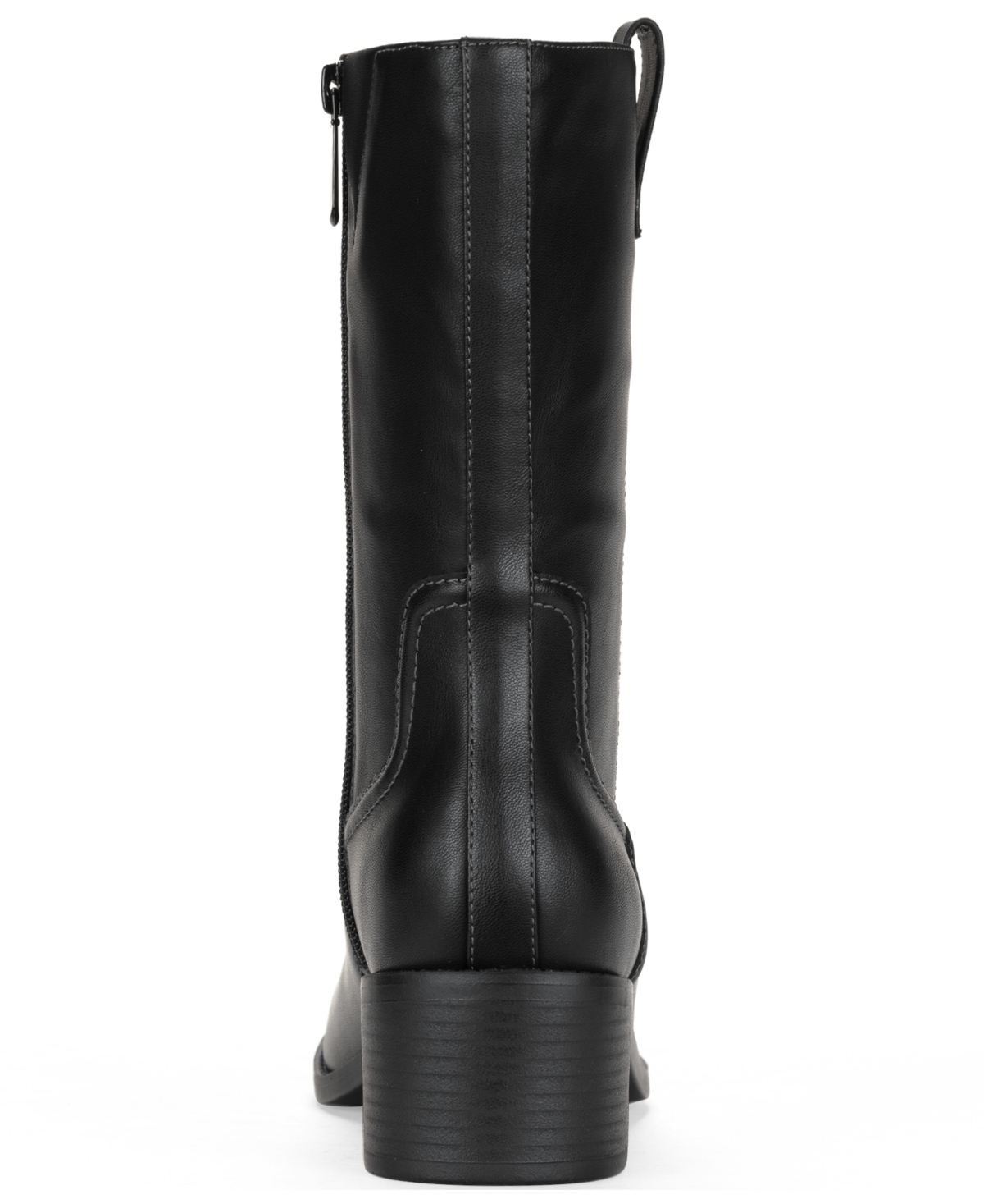 Style & Co Women's Inezz Mid Shaft Faux-leather Boots, Macy's Exclusive In Black