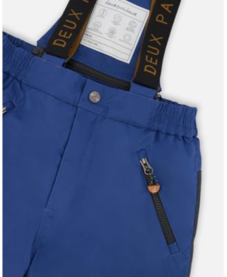 Boy Two-Piece Play Snowsuit with Printed Dinosaurs Jacket Navy Blue - Child