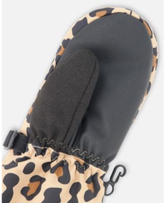 Girl Winter Mittens Teknik Beige Leopard - Child