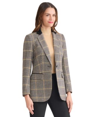 Women's One Button Notch Collar Jacket
