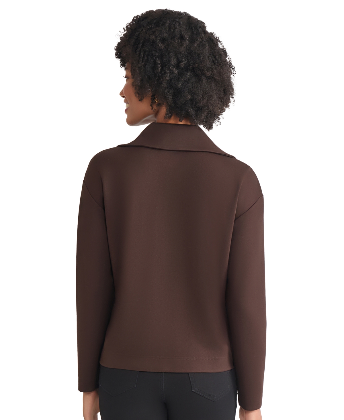 Jones New York Quarter Zip Pullover In Brown