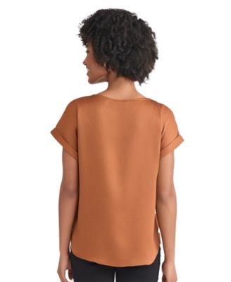Women's Side-Button Cuffed-Sleeve Top