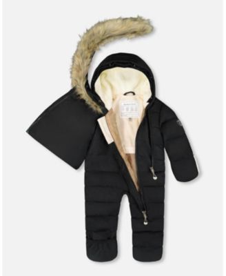 Baby Unisex One-Piece Baby Snug Snowsuit Designed for Car Seat Black - Baby|Toddler