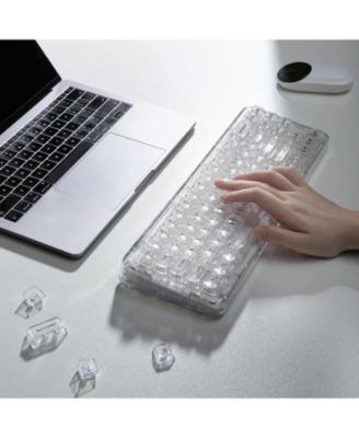 X71 Wireless Hot Swappable Transparent Mechanical Keyboard, 68% Layout, BT5.0/2.4G/USB-C Gasket Mount Wireless RGB Backlit for Windows/Mac