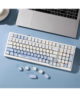 132 Keys MOA Keycaps, Dye-Sublimation PBT Custom Keycap Set, Cute Bear Customized Pattern Keycaps for MX Switches Mechanical Gaming Keyboard