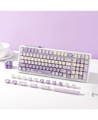 132 Keys MOA Keycaps, Dye-Sublimation PBT Custom Keycap Set, Cute Bear Customized Pattern Keycaps for MX Switches Mechanical Gaming Keyboard