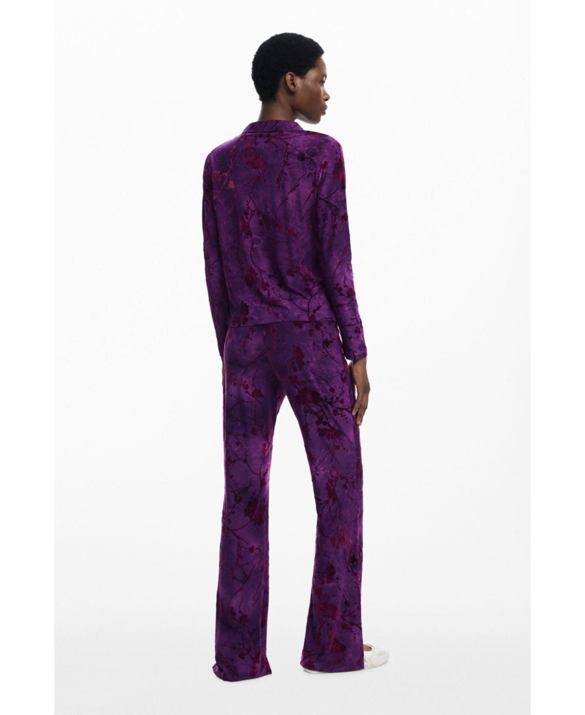 Desigual Floral Button-up Shirt In Purple
