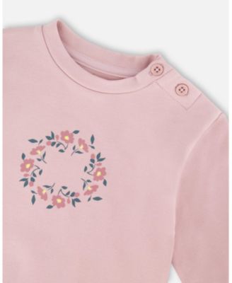 Baby Girl Cotton Evolutive Pant and Long Sleeve Top Set Neutral Purple - Baby