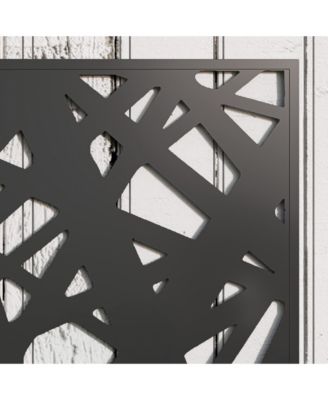 Metal Raised Garden Bed with Privacy Screen Outdoor Planter Box 24"L x 9.1"W x 44.5"H