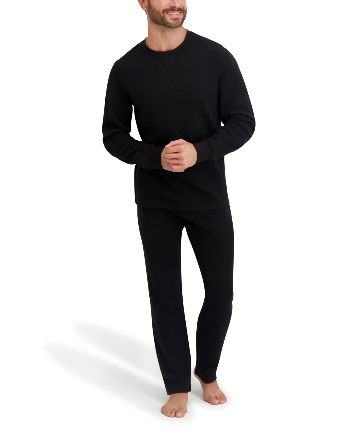 Hanes Men's Waffle Crew Neck Sleep Set