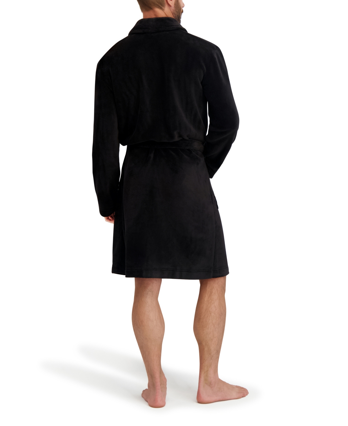Hanes Men's Adjustable Plush Robe In Black