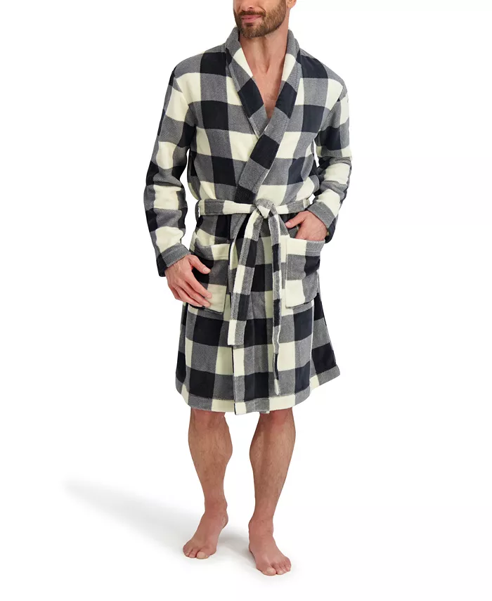 Men's Adjustable Plush Robe - thumbnail 2