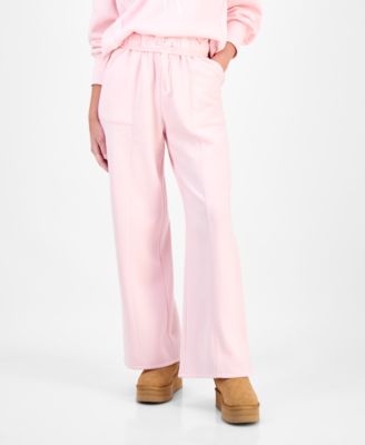 Juniors' Wide-Leg Fleece Sweatpants 