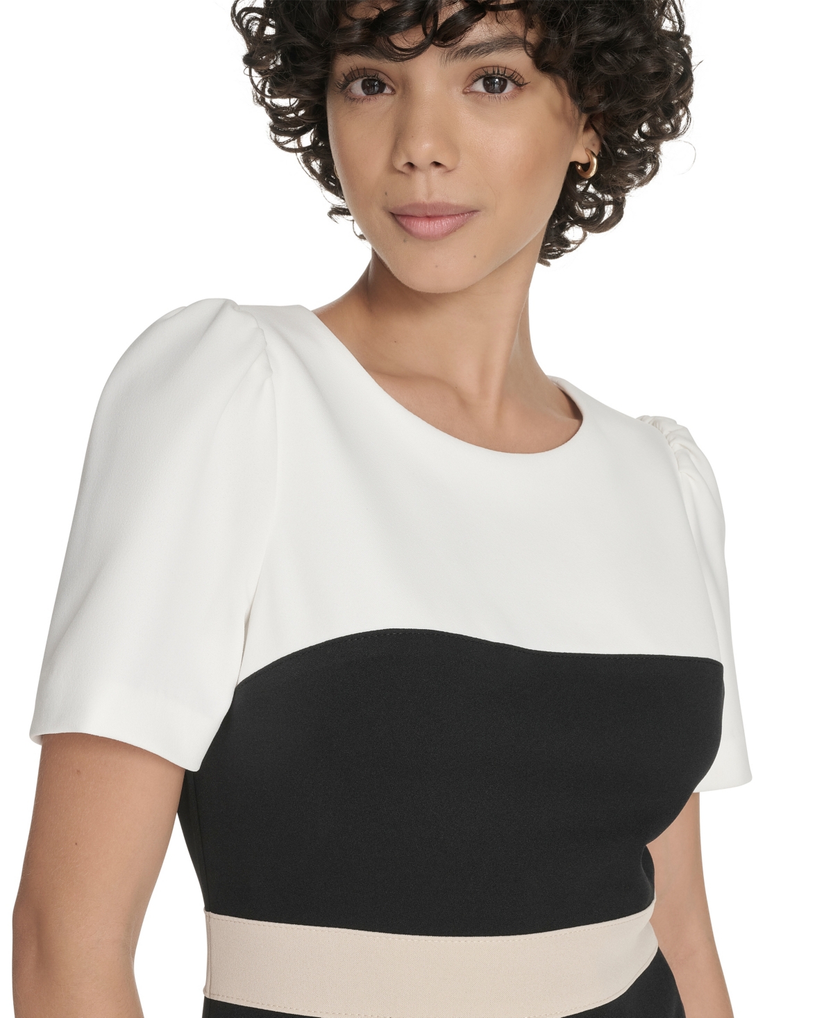 Tommy Hilfiger Women's Colorblocked Scuba-crepe Dress In White