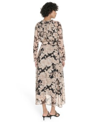 Women's Long Sleeve Tie Waist Dress