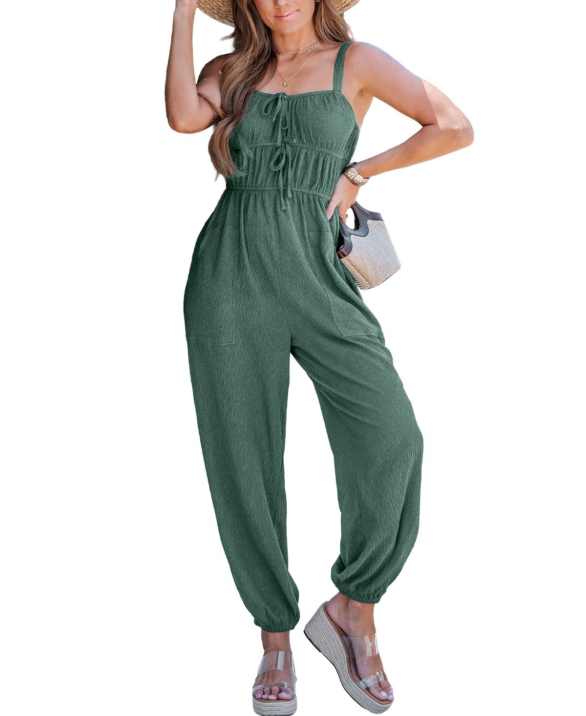 Women's Mood for Comfort Green Jumpsuit - Dark green