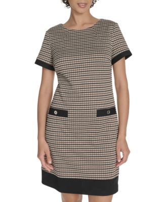 Petite Crewneck Short-Sleeve Shift Dress