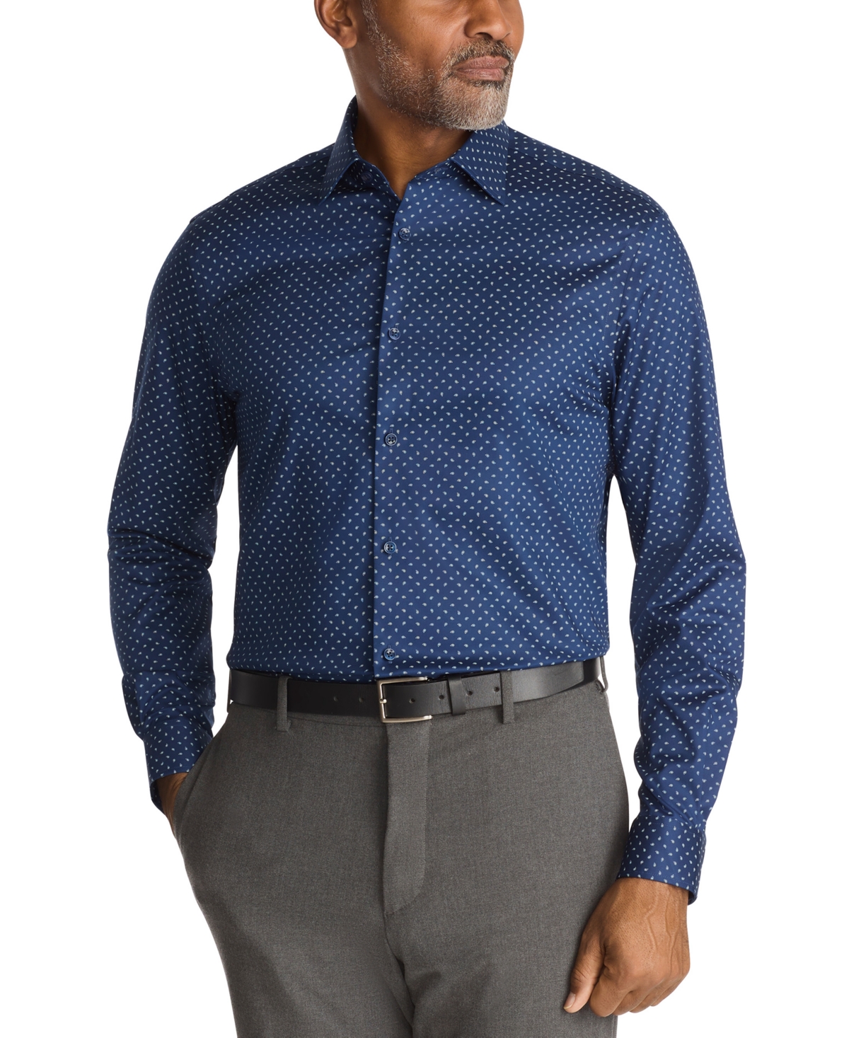 Michael Kors Men's Ultra Regular Fit Long Sleeve Dress Shirt In Blue