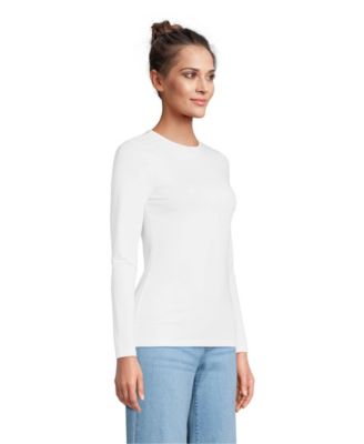 Women's Lightweight Jersey Skimming Long Sleeve Crew Neck T-shirt