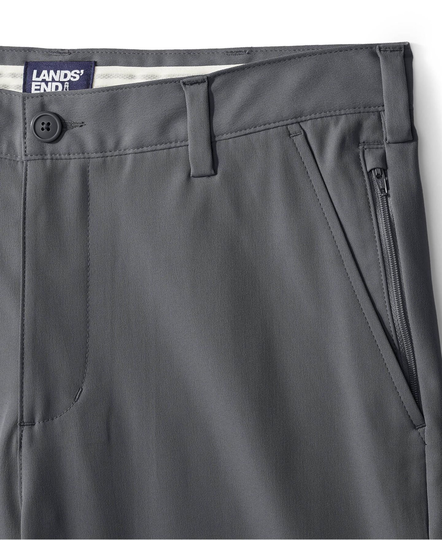 Мужские шорты Lands' End Classic Active Performance 11" Chino, цвет: Серый — фото 4