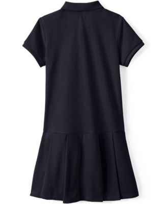 Little Girls Short Sleeve Mesh Pleated Polo Dress