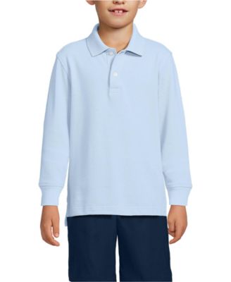 School Uniform Kids Long Sleeve Mesh Polo Shirt