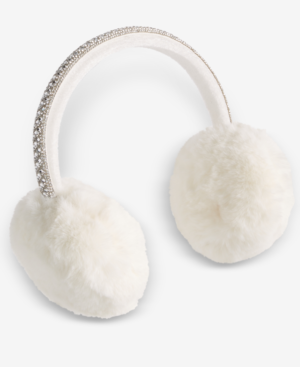 Inc International Concepts Crystal Band Faux Fur Earmuff, Macy's Exclusive In White