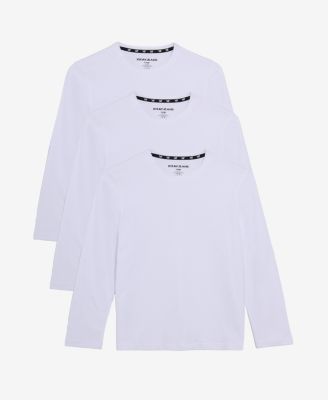 3 Pack Kids And Boys Basic Long Sleeve Crewneck T-Shirts