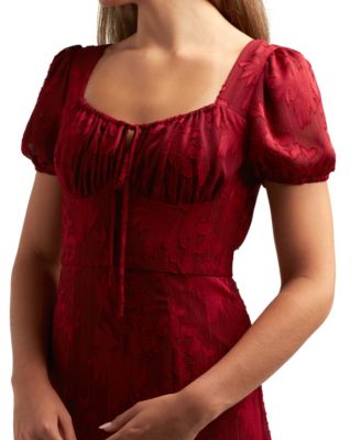 Juniors' Burnout Sweetheart-Neck Midi Dress