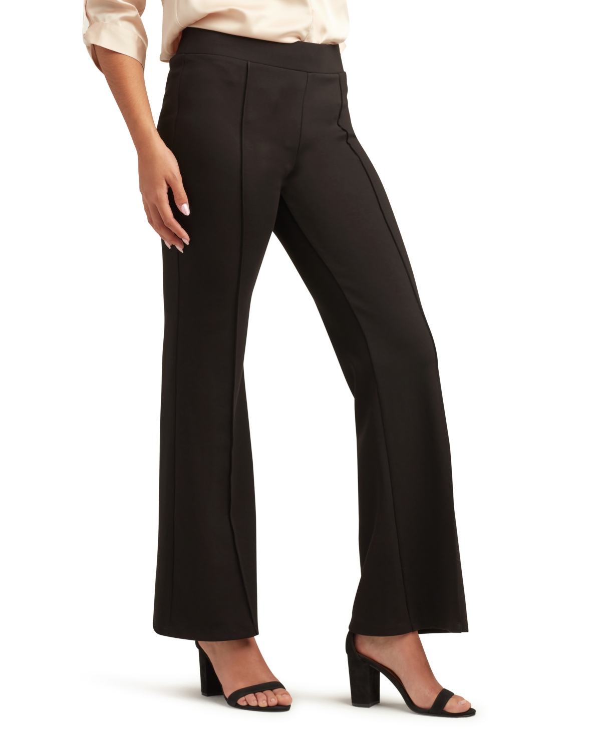 Bcx Juniors Seamed Wide-leg Scuba Pants In Black