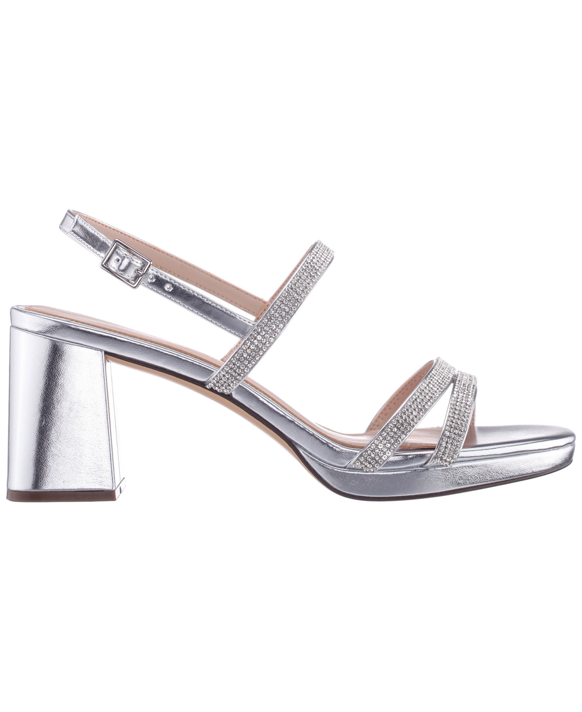 Nina Women's Berna Block-heel Strappy Sandals In Silver