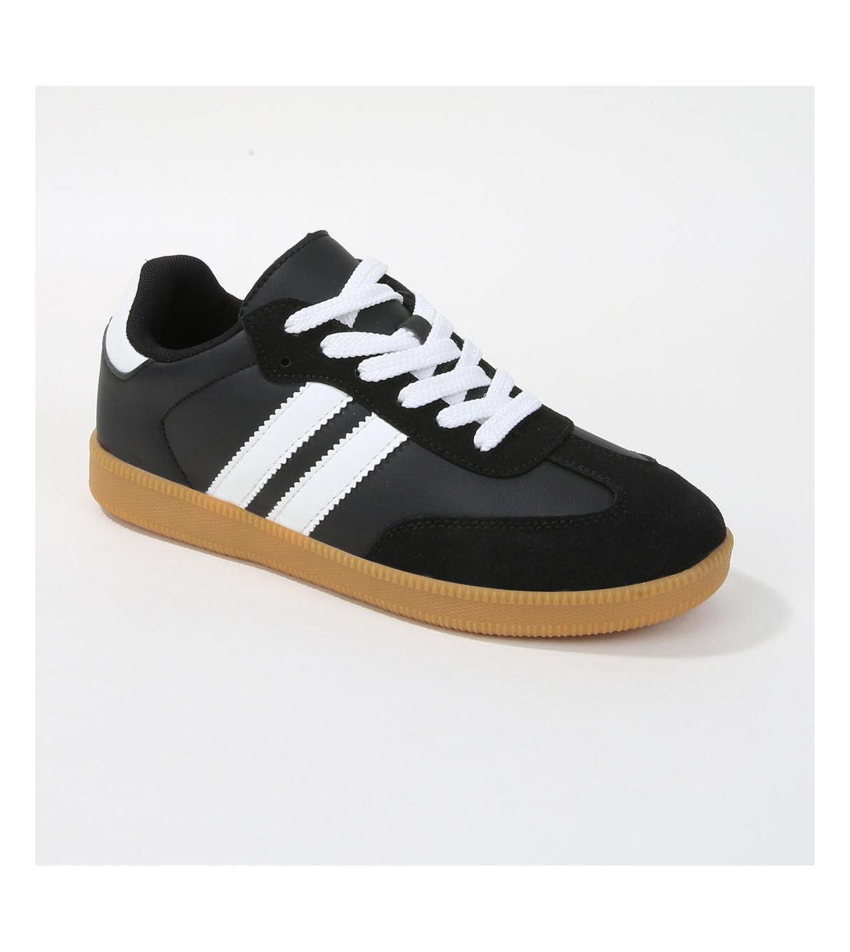 Lisa Retro Stripe Gum Sole Sneakers - Red