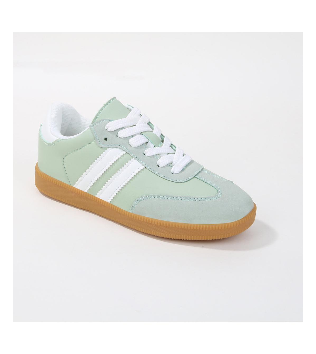 Lisa Retro Stripe Gum Sole Sneakers - Red