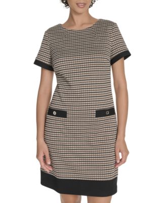 Women's Short Sleeve Pocket Shift Dress