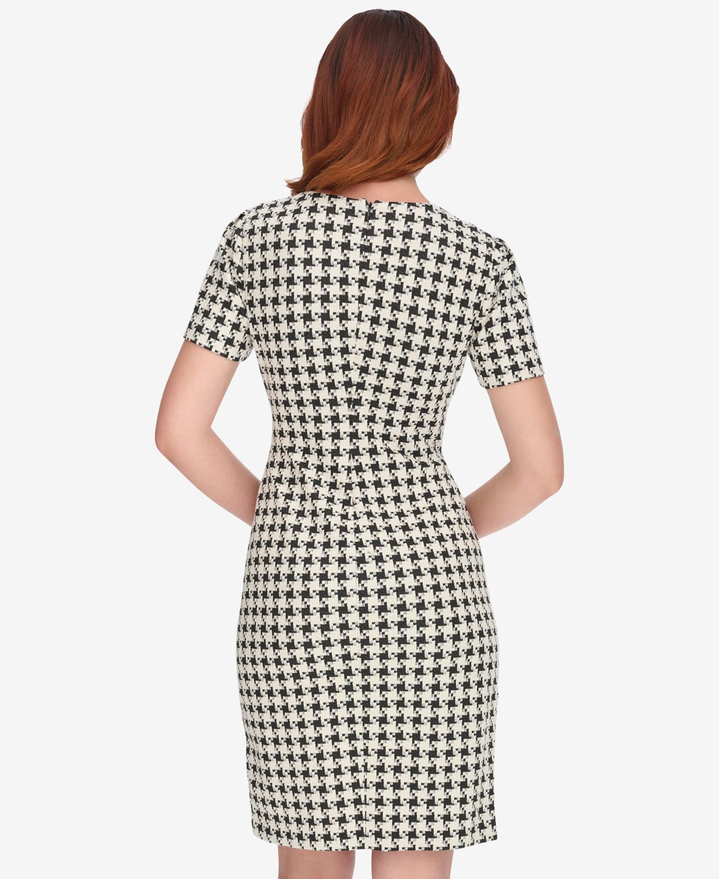 Женское платье Tommy Hilfiger Houndstooth Pattern Sheath, цвет: Чёрный жемчужный — фото 5