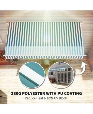 12' x 10' Outdoor Patio Manual Retractable Exterior Window Awning