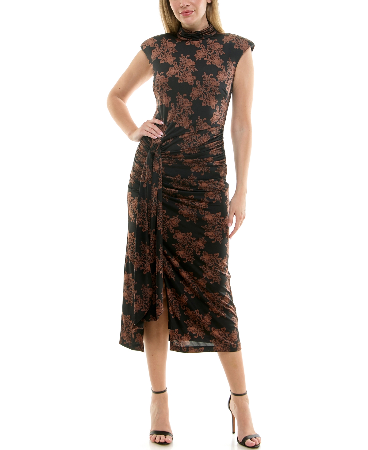 Taylor Women's Sleeveless Mock-neck Bodycon Dress In Burgundy