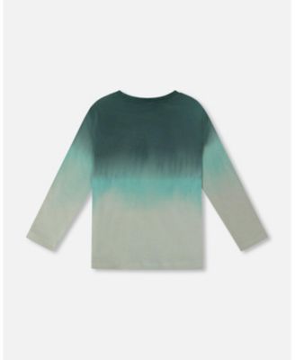Toddler Boys Long Sleeve Cotton Gradient Jersey Tee Bottle Green - Toddler|Child