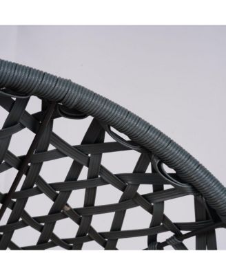 Cat Swing Bed with Stand & Cushion, Cat Egg Chair with Rattan Wicker Appearance, Indoor Hanging Swinging Cat Bed for Cats, Small Dogs, and Small Animals,Brown