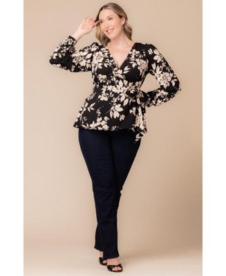 Plus Size Natasha Long Sleeve Wrap Top