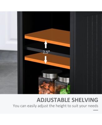 Black Kitchen Island: Freestanding Table with Drop Leaf and Storage