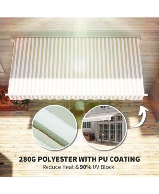 12' x 10' Outdoor Patio Manual Retractable Exterior Window Awning