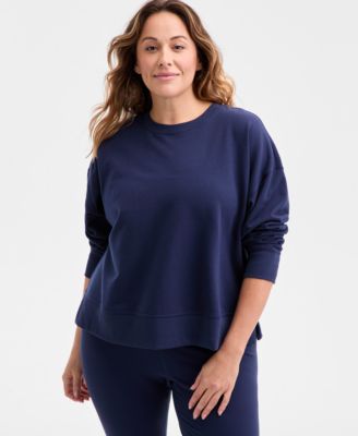 Plus Size Relaxed Crewneck Fleece Sweatshirt