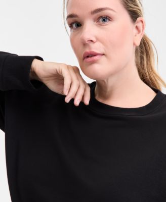 Plus Size Relaxed Crewneck Fleece Sweatshirt, Macy's Exclusive 