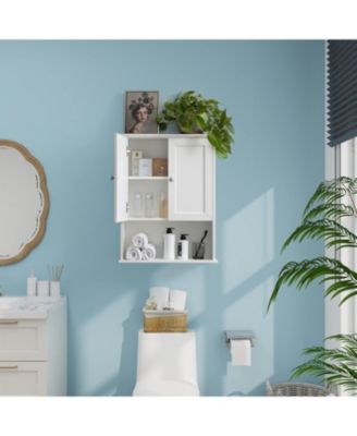 24x30 Inch White Wall-Mounted Bathroom Cabinet – Over-the-Bathroom Storage with Doors for Bathroom, Laundry Room, Bedroom & Kitchen